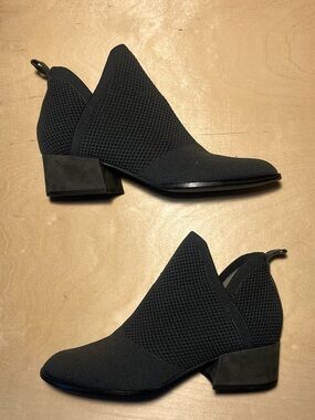 Eileen Fisher Clever Knit Bootie Stretch gray black charcoal basic